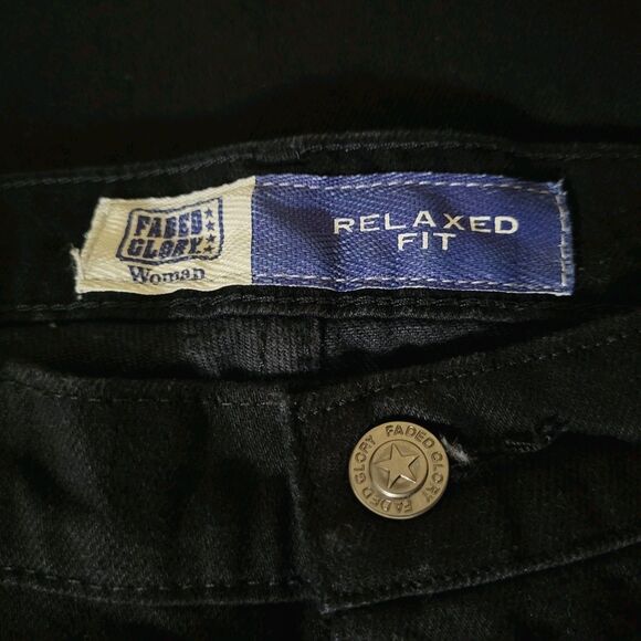 Faded Glory Womens Relaxed Fit  Black Jeans 18W New Rigid Denim Tapered 90s High - Picture 11 of 11